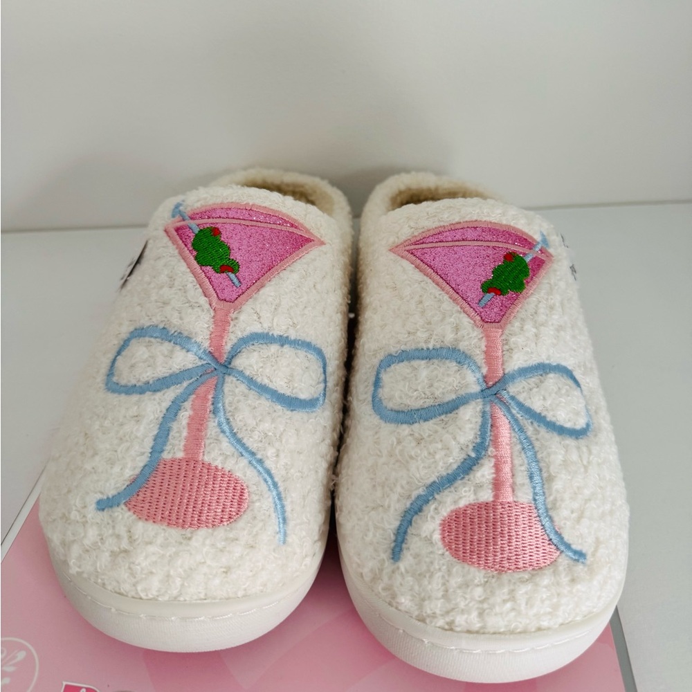 Women’s Pink Glitter Martini Slippers